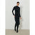Sinsay Women's Black Mock Neck Knit Long-Sleeve Belted Midi Dress