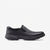 Black loafer shoe on a white background