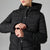 Sinsay Women's Black Puffer Quilted Chevron Jacket