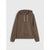 A brown pullover hoodie with a kangaroo pocket and matching drawstrings, displayed flat against a light gray background.