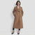 DKNY Women's Beige Wing Collar Asymmetrical Wrap Coat