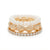 Sd Women's Gold, Faux Pearl, And Rhinestone 3-pc Stretch Bracelet
