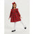 Sinsay Girl's Red & Black Plaid Ruffled Shoulder Dress