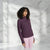 Mondetta Women's Purple Long Sleeve Active Ribbed 1/2 Zip Blouse