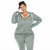 White Mark Women's Green Plus Size Zip Up Hooded Jakcet