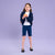 Sinsay Girl's Navy Elastic High-Waist Ribbed Knit Biker Shorts