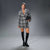 Sinsay Women's Black & White Plaid Double Breasted Tweed Blazer