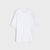 A plain white short-sleeve crewneck t-shirt displayed flat against a light gray background.