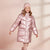 Sinsay Girl's Shiny Metallic Pink Puffer Hooded Jacket