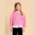 Sinsay Girl's Pink Striped Sleeve Heart Graphic Sweatshirt
