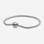 Silver bracelet with a heart-shaped clasp on a white background