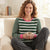 Cuddl Duds Women's Green And White Striped Pajama Top