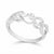 Macy's Women's Sterling Silver Diamond Heart Chain Ring