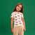 Sinsay Girl's Cream All-Over Bow Printed Ribbed T-Shirt