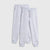 Two pairs of light heather gray jogger sweatpants with elastic waistbands and drawstrings, displayed against a light gray background.