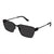 Balenciaga Men's Black Gunmetal Square Sunglasses