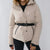 Sinsay Women's Beige Hooded Puffer Jacket
