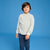 Sinsay Boy's White Stripped Polo Neck Sweatshirt