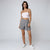 Sinsay Women's Gray High-Waisted Pleated Tailored Shorts