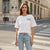 Sinsay Women's White Printed Crew Neck T-Shirt
