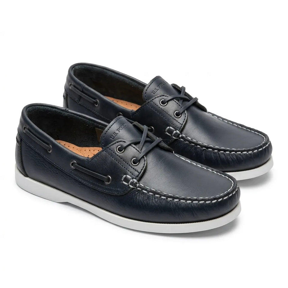 U.S. Polo Assn. Men's Navy Blue Leather Loafers