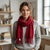 Style & Co Women's Red Fringed Winter Knit Scarf
