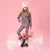 Sinsay Girl's Pink Leopard Print Half Zipper Mock Neck Sweatshirt