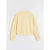 A pale yellow long-sleeve crewneck sweatshirt displayed flat against a light gray background.