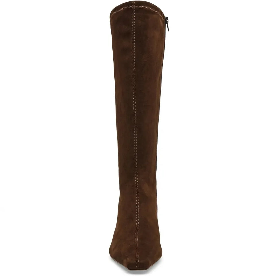 Steve Madden Women's Dark Brown Suede Flute Boot
