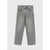 A pair of gray washed denim jeans with a straight-leg or wide-leg cut, displayed flat against a light gray background.
