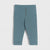 A pair of toddler's blue-gray textured trousers with a button-up front and side pockets, shown flat on a light gray background.