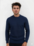 Celio Men's Navy Solid Regular Fit Cotton-Poly-Blend Sweater|Celio In Lebanon