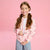 Sinsay Girl's Pastel Pink Zip-up Floral & Front Pocket Jacket