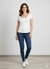 Jessica Simpson Women's White Ribbed Hook-and-Eye Short Sleeve Blouse| Jessica Simpson in Lebanon