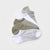 A set of four low-cut ankle socks arranged in a fan shape on a light gray background. The socks feature a color-blocked design with white, olive green, and heather gray sections, including striped patterns on the toes and heels.