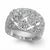 Charter Club Women's Silver Plate Crystal Mesh Wide Ring
