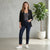 Dakota Blue Women's Black Open-Front Casual Blazer