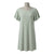 Ecothreads Women's Sage Green Ribbed Ruffle Sleeve Dress