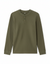 Green long-sleeve henley shirt on a white background