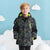 Sinsay Boy's Black & Lime Green Pixelated Pattern Hooded Jacket