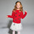 Sinsay Girl's Red Sequin Stars Knitted Cardigan
