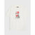 An off-white short-sleeve t-shirt featuring a graphic of a cat wearing a red beret and striped shirt, with the text 'pure elegance' printed below.