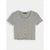 Sinsay Women's Gray Ribbed Heart Details Short Sleeve T-Shirt