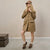Sinsay Women's Brown Faux-Suede Coat Featuring A Classic Collar