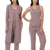 525 Women's Mauve Ribbed Knit 3-Piece Pajama Set