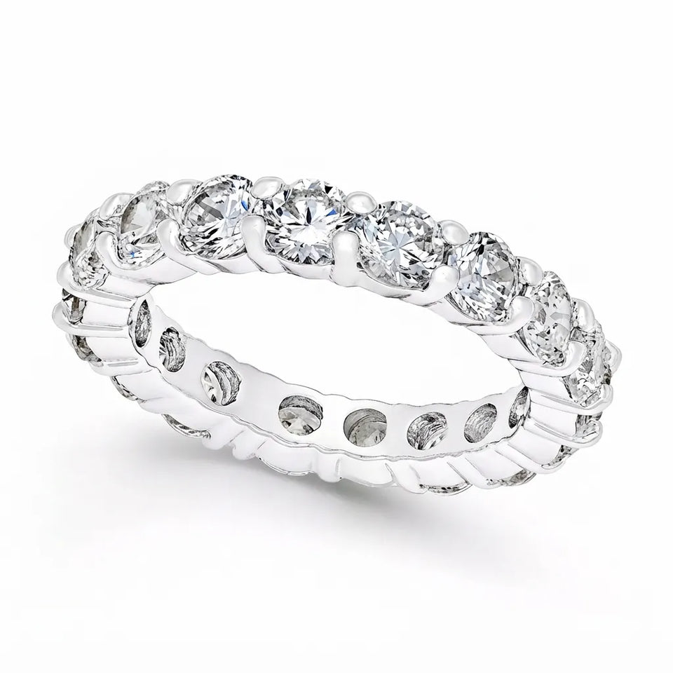 Charter Club Women's Fine Silver Crystal All-Around Ring