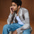 Sinsay Men's Beige Regular-Fit Cotton Shirt With Check Pattern
