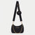 Bebe Women's Black Yara Woven Crossbody Bag with Zip Pouch