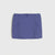 A slate blue utility mini skirt with side pockets and a drawstring waist, laid flat against a light gray background.
