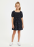 Celebrity Pink Girl's Navy Floral Puff Sleeve Smocked Dress | Celebrity Pinkin Lebanon